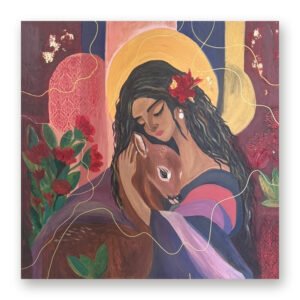 Sakina (سكينة) — Original acrylic and gold on canvas, 100 × 100 cm