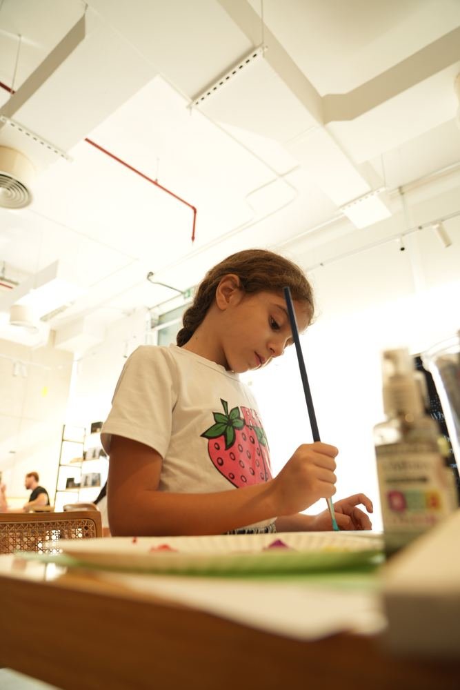 A child painting