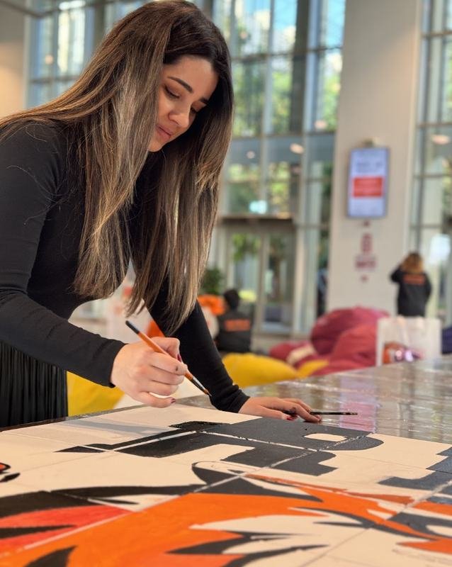 Painting on a large sheet