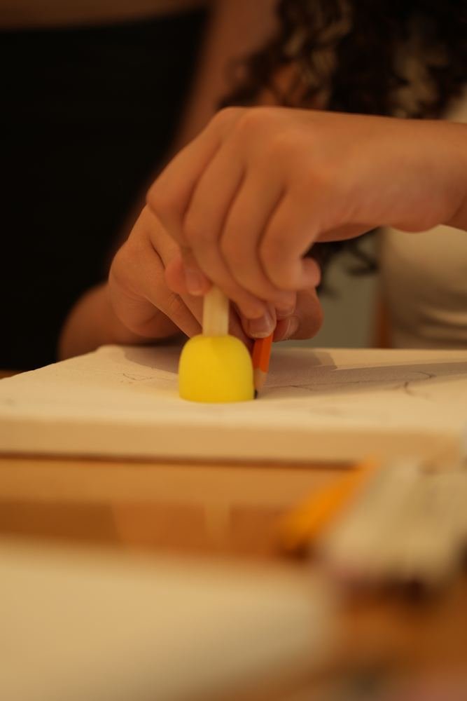 A sponge stamp on canvas