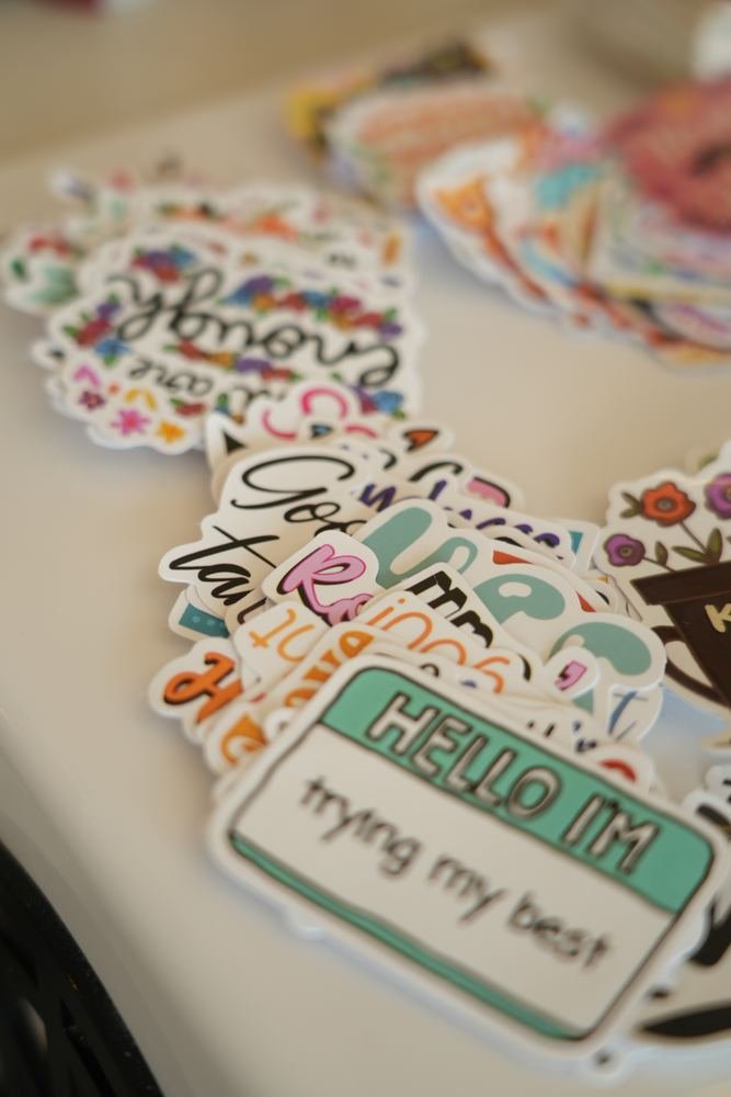 Zen Art stickers with kind words